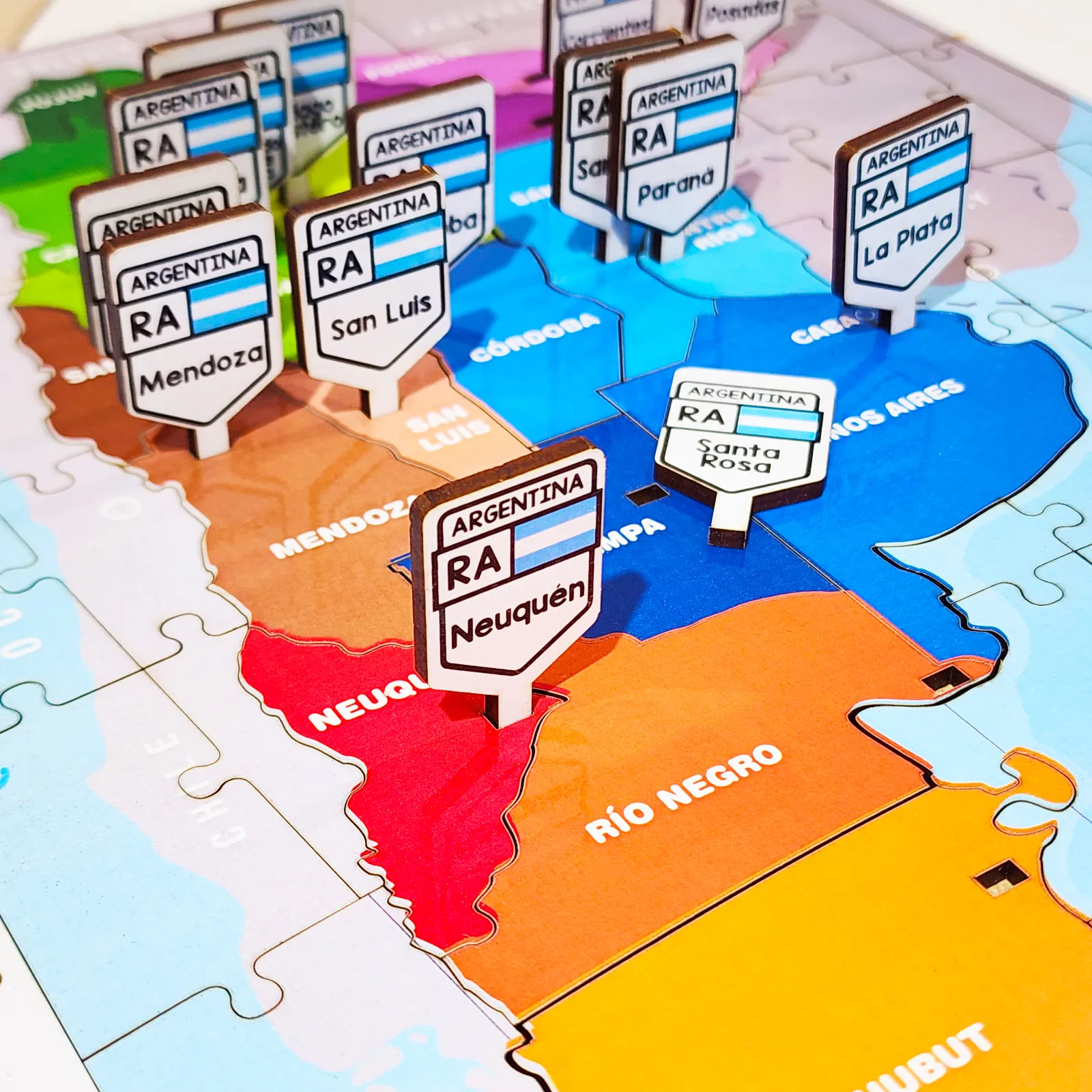 rompecabezas de madera de mapas