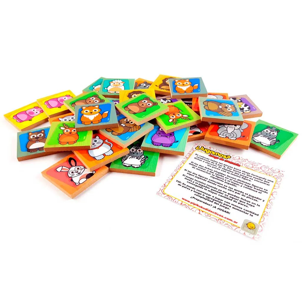 fichas de memoria de animales