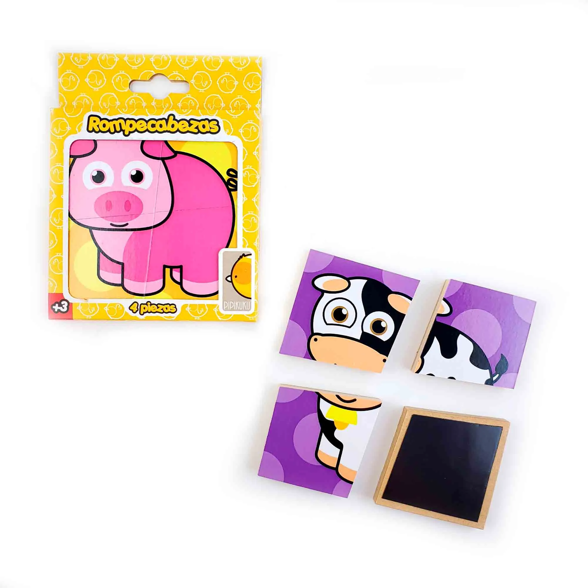 rompecabezas de madera e iman de 4 piezas