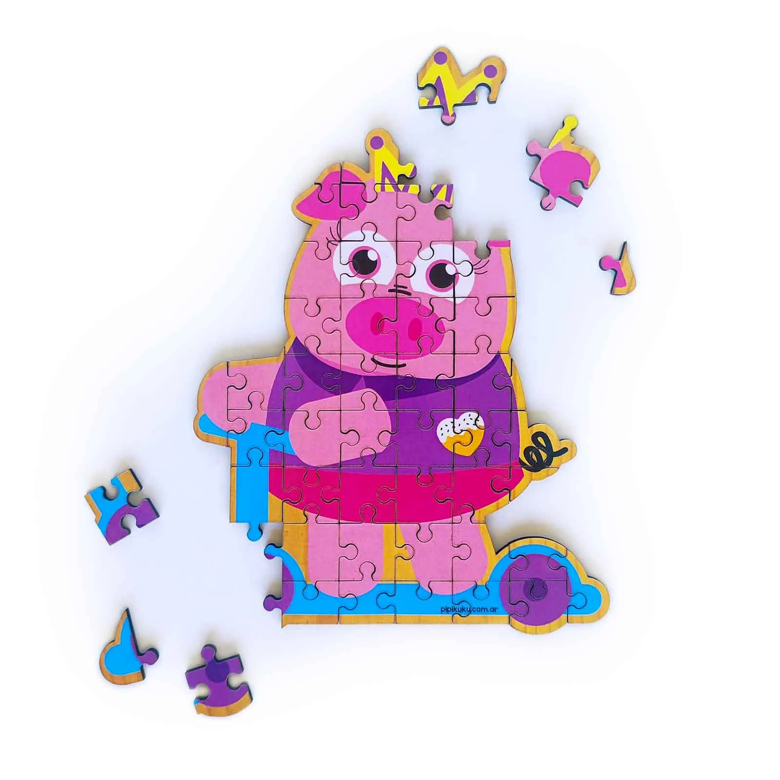 rompecabezas de madera e iman de 4 piezas dinosaurios