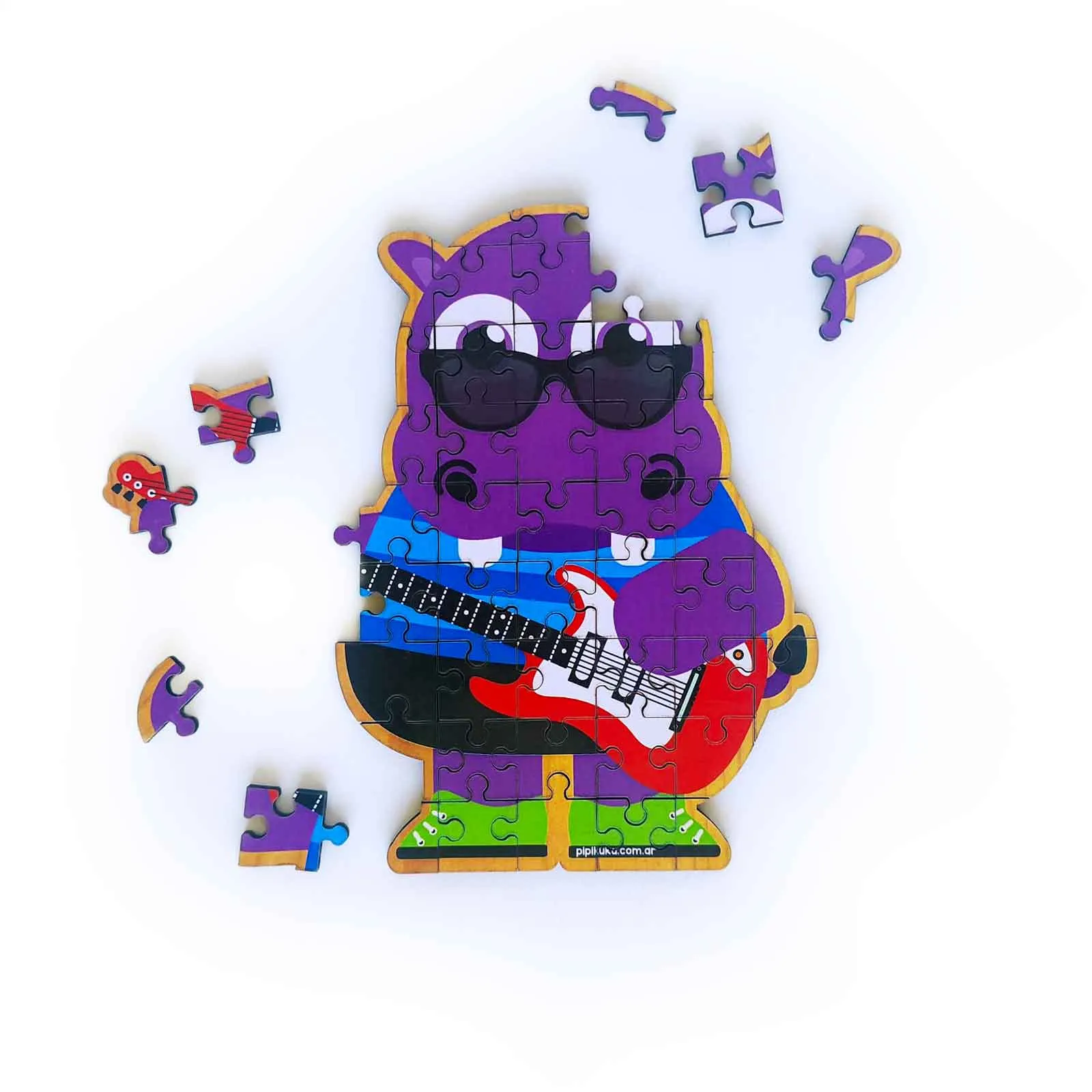 rompecabezas de madera e iman de 4 piezas dinosaurios