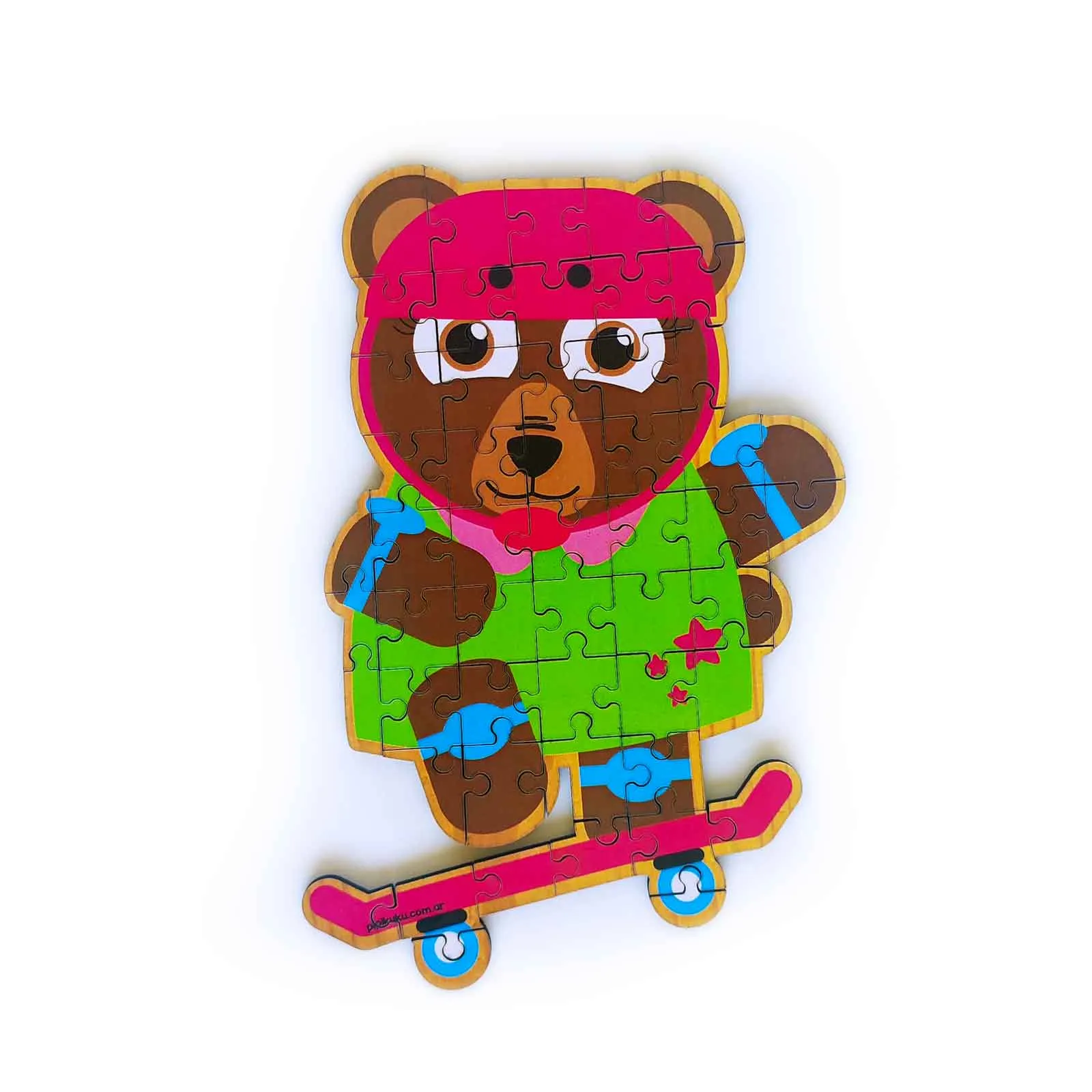 rompecabezas de madera e iman de 4 piezas dinosaurios