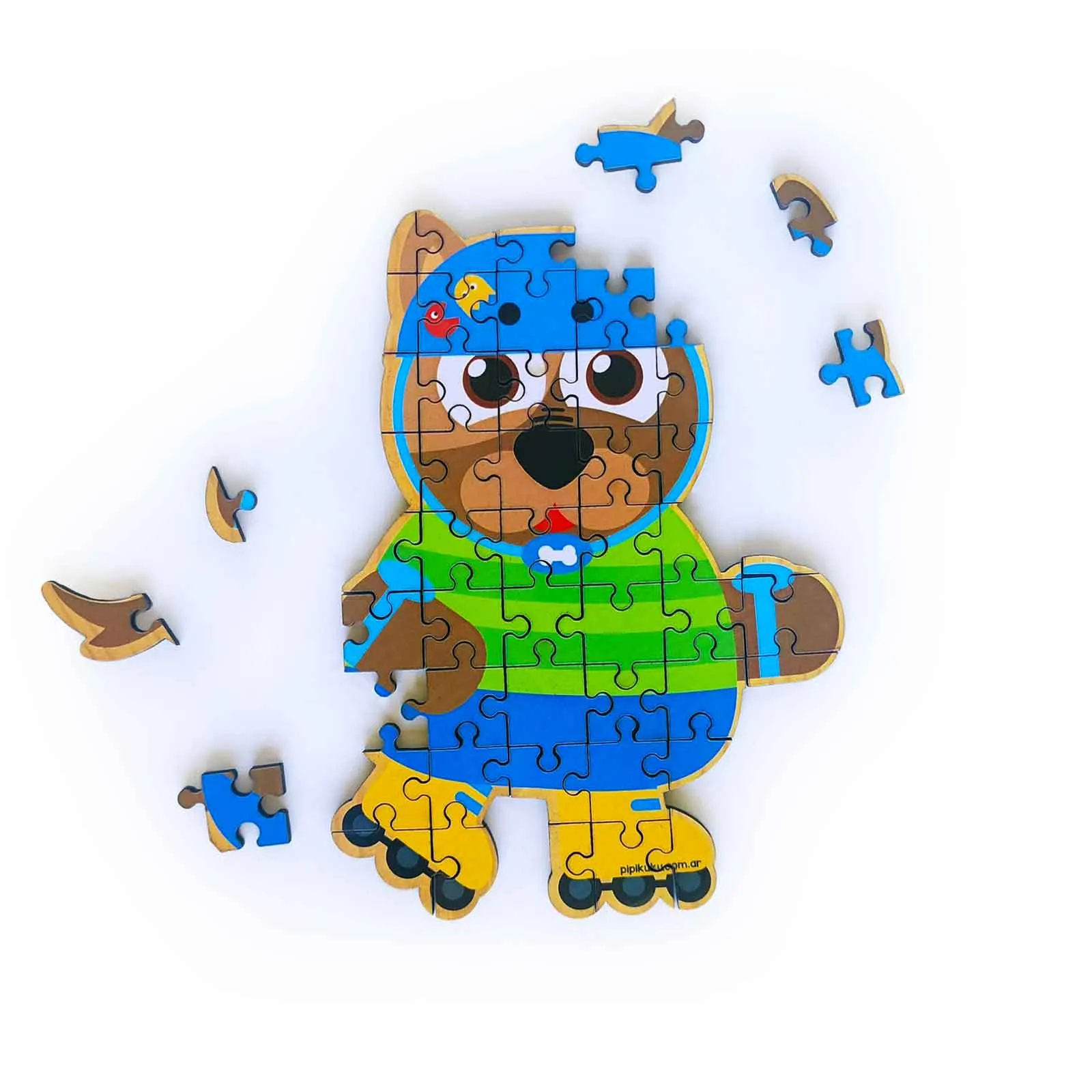 rompecabezas de madera e iman de 4 piezas granja