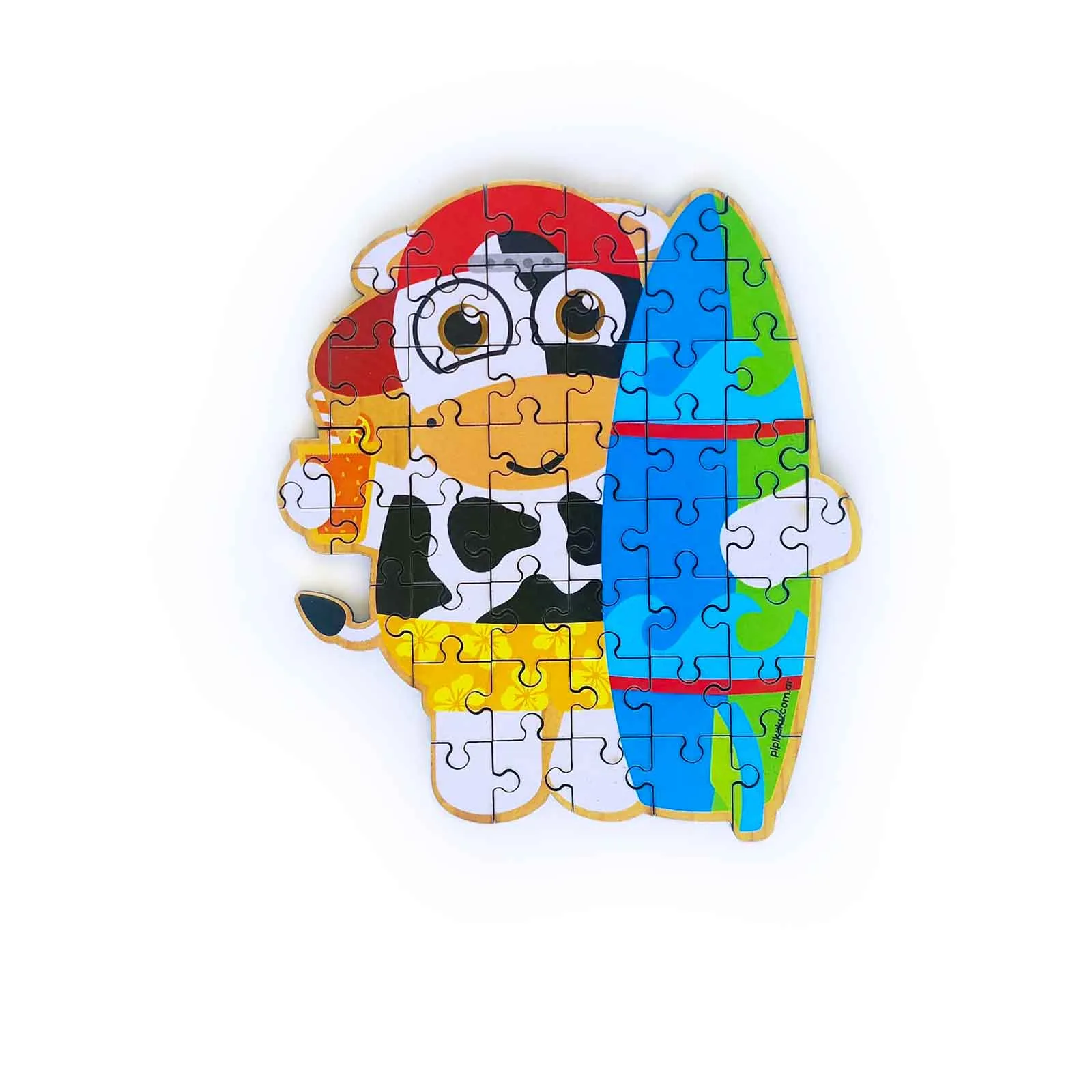 rompecabezas de madera e iman de 4 piezas dinosaurios