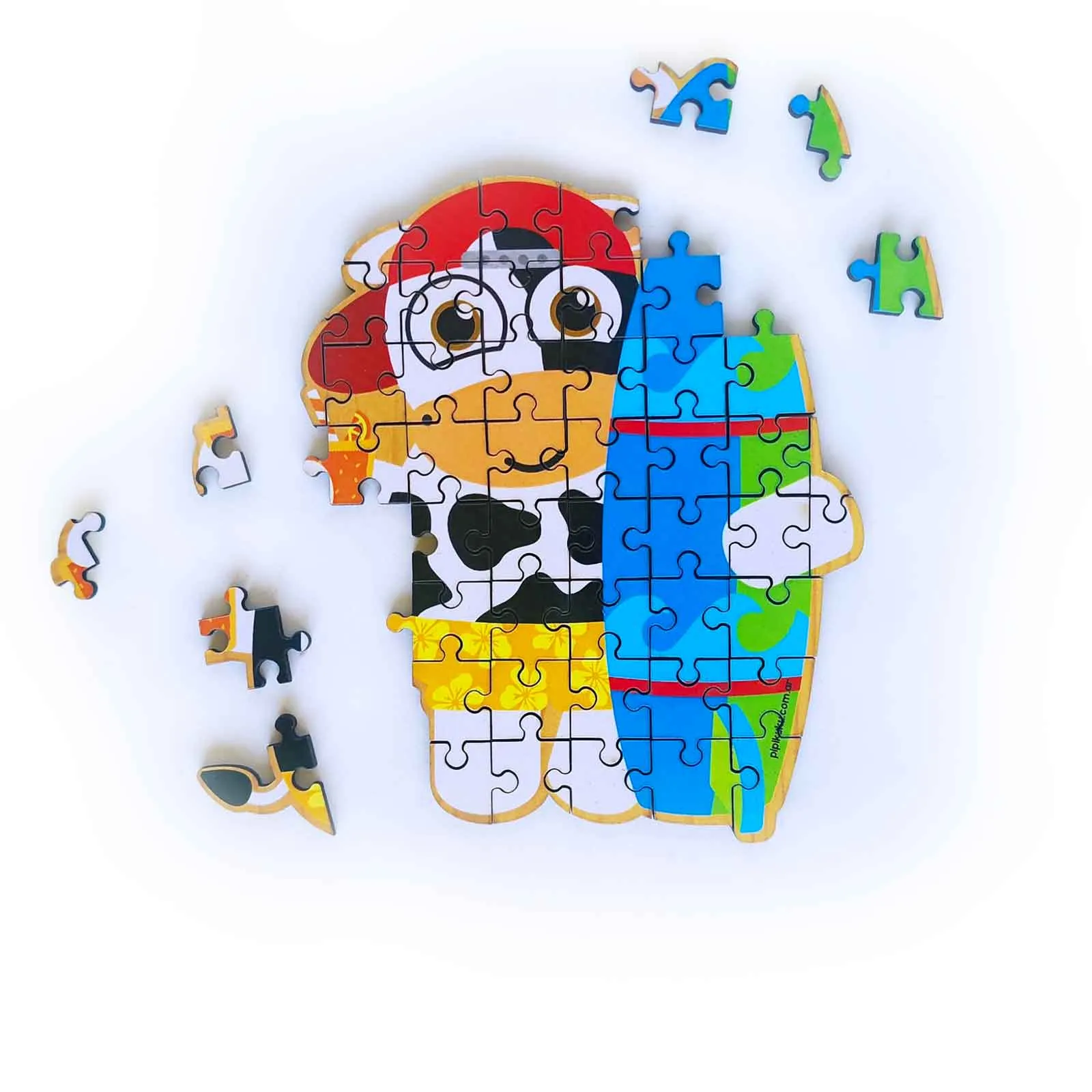 rompecabezas de madera e iman de 4 piezas dinosaurios