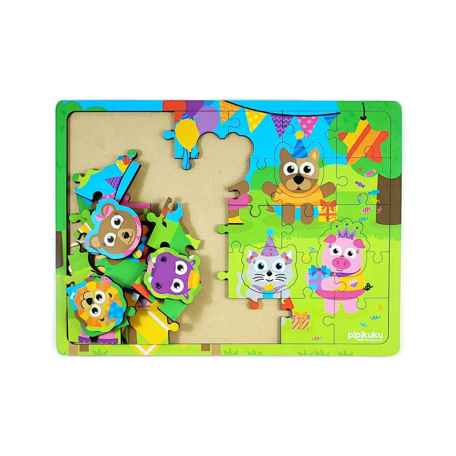 rompecabezas de madera e iman de 4 piezas dinosaurios