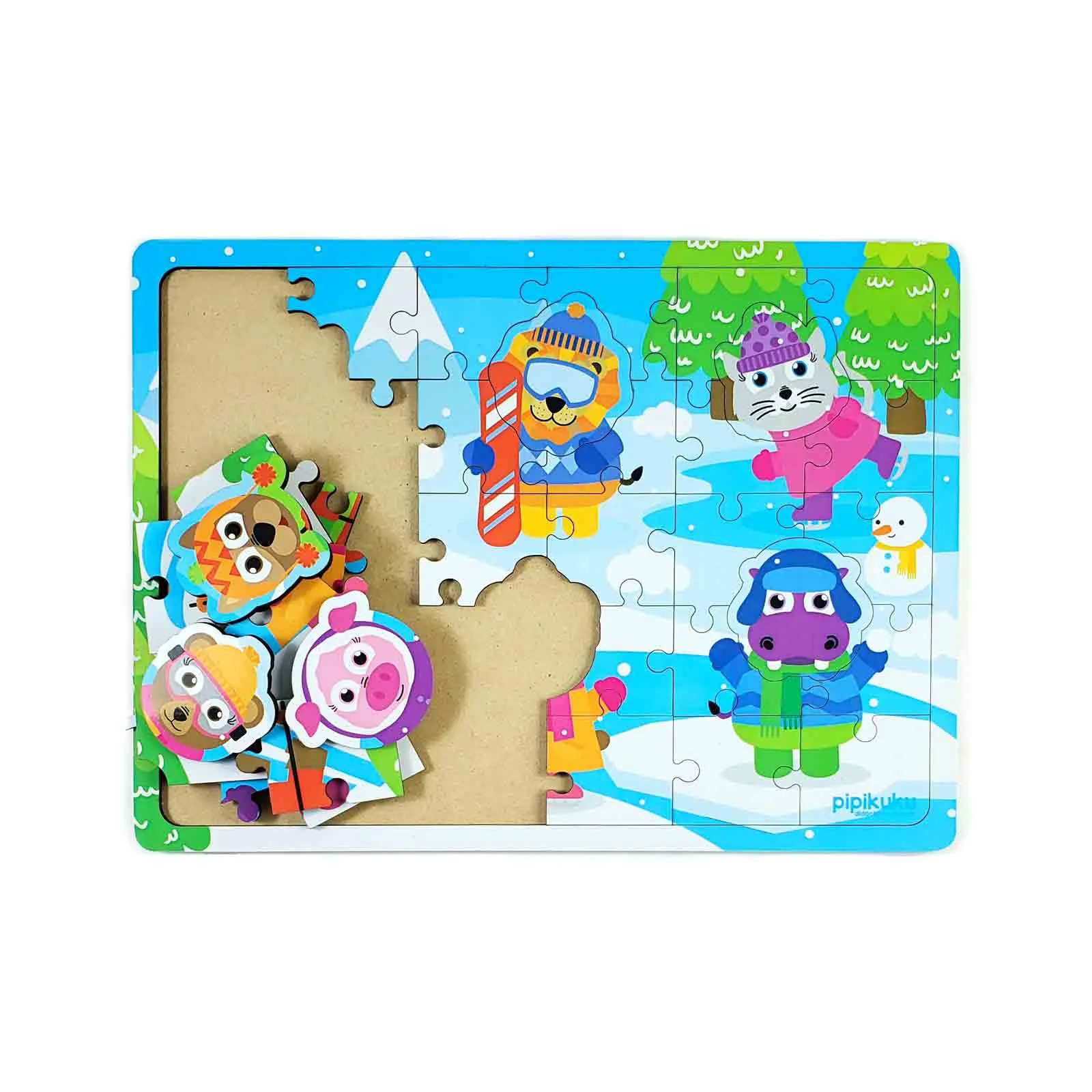 rompecabezas de madera e iman de 4 piezas dinosaurios