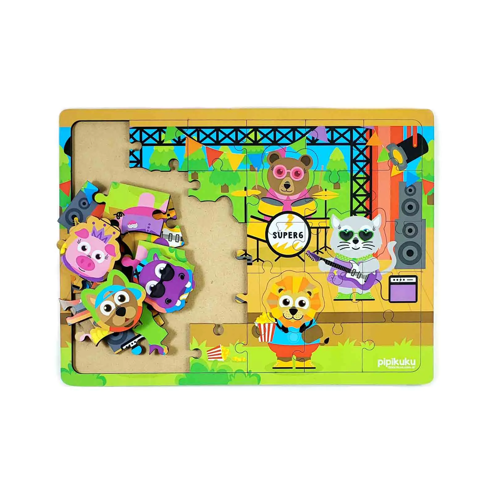 rompecabezas de madera e iman de 4 piezas dinosaurios